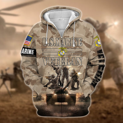 Premium Multiple US Military Services Veteran Zip Hoodie