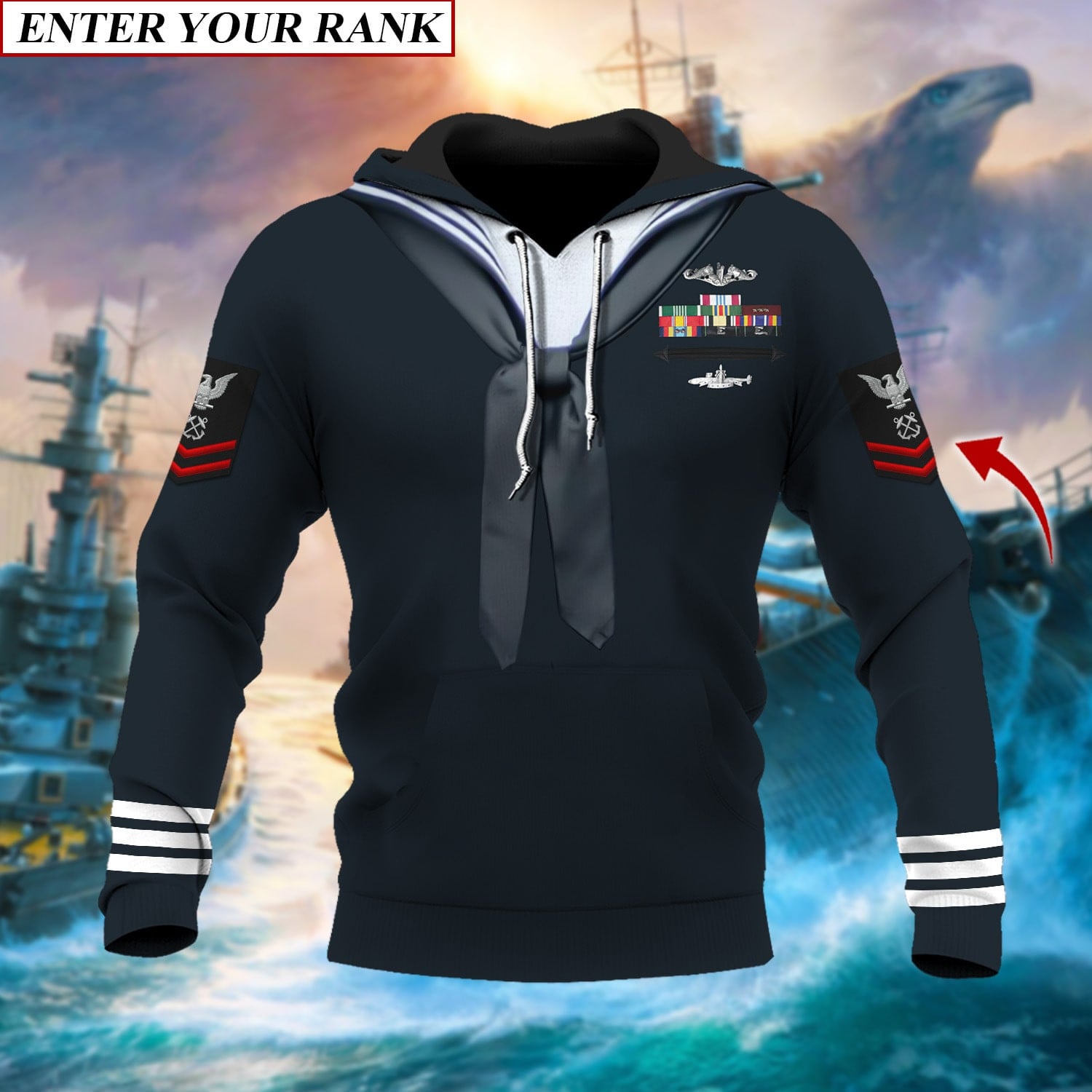 Premium Multiple US Military Services Veteran Personalize Hoodie