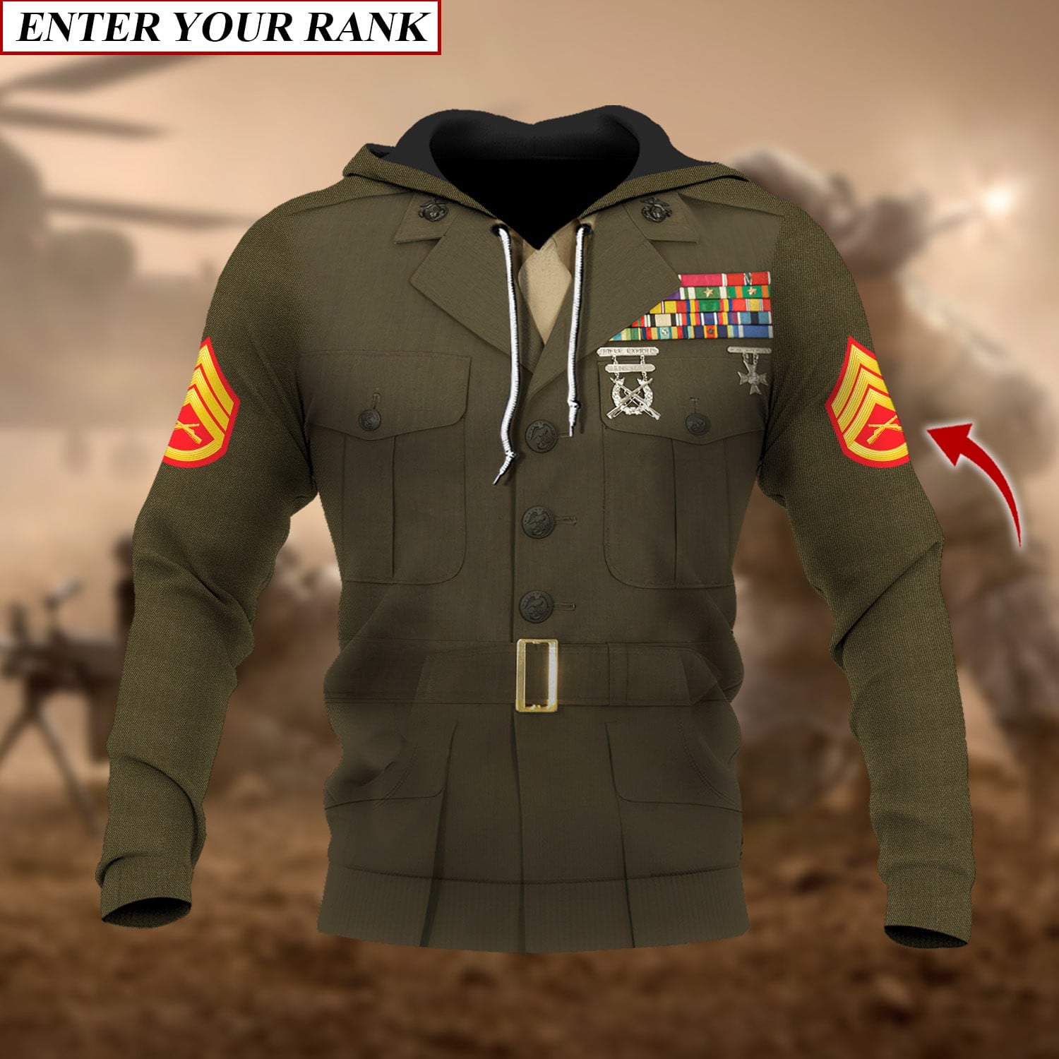 Premium Multiple US Military Services Veteran Personalize Hoodie