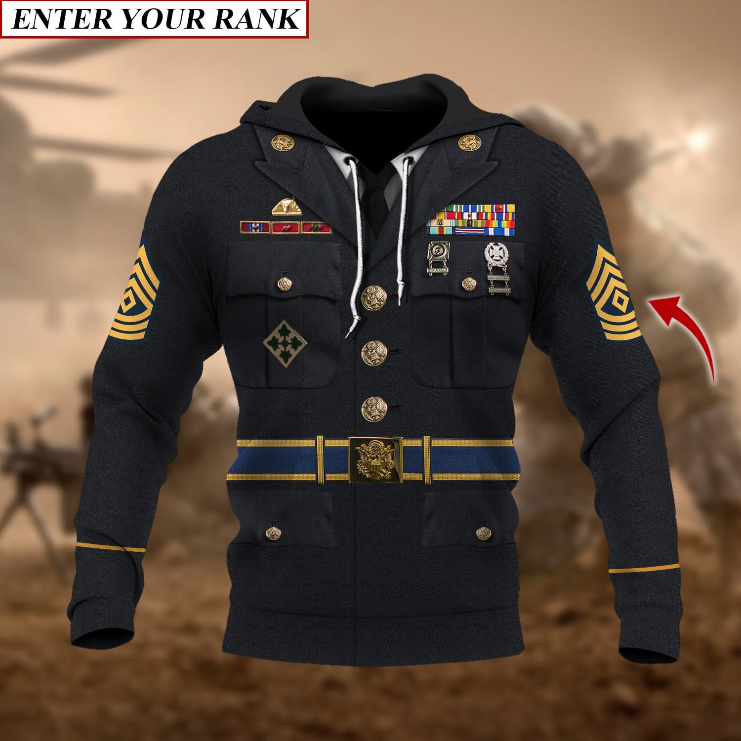 Premium Multiple US Military Services Veteran Personalize Hoodie