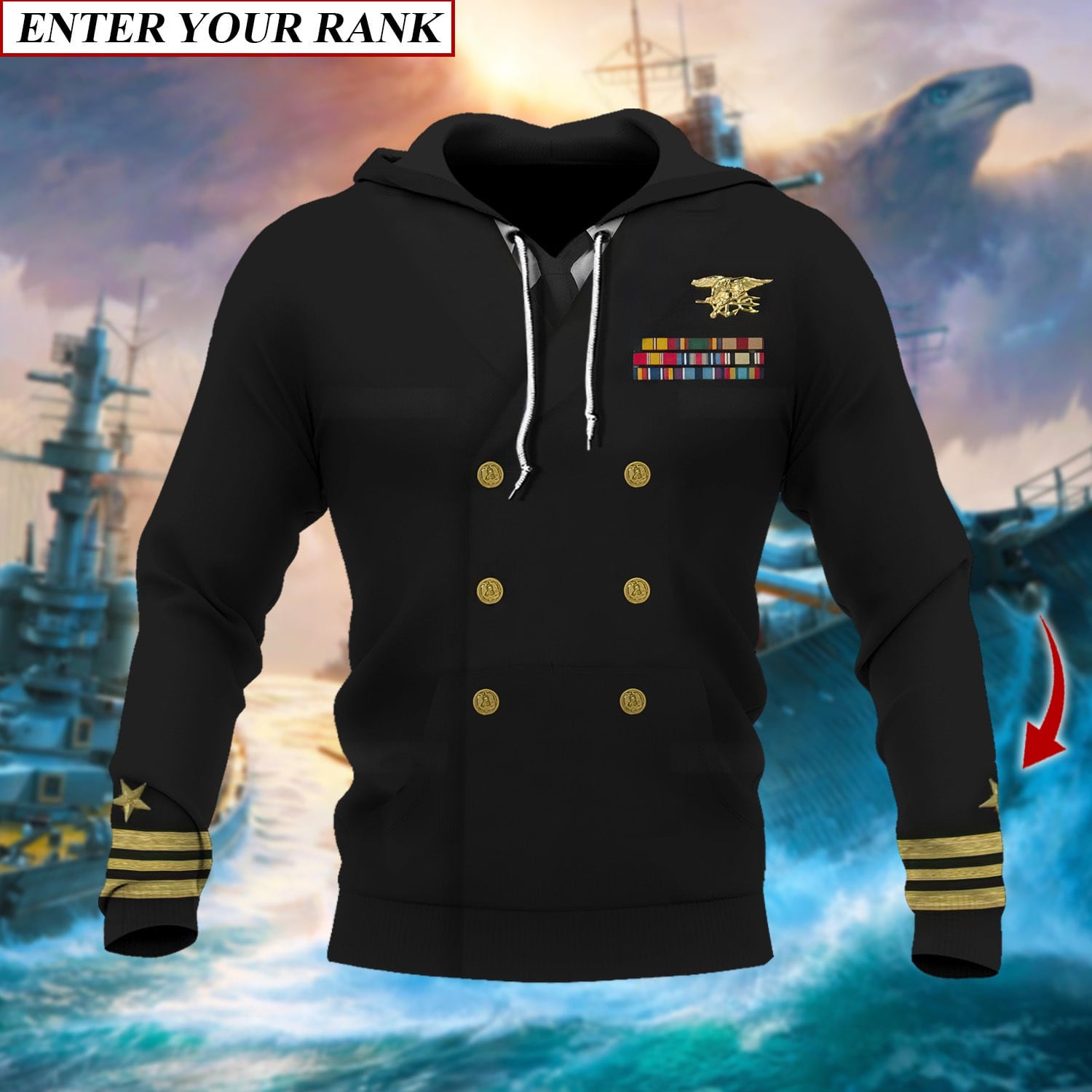 Premium Multiple US Military Services Veteran Personalize Hoodie