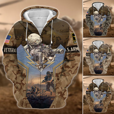 Unique U.S. Army Veteran Zip Hoodie