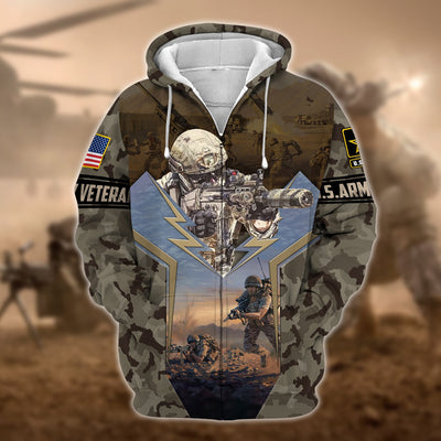 Unique U.S. Army Veteran Zip Hoodie