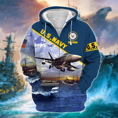 Unique U.S. Navy Veteran Zip Hoodie