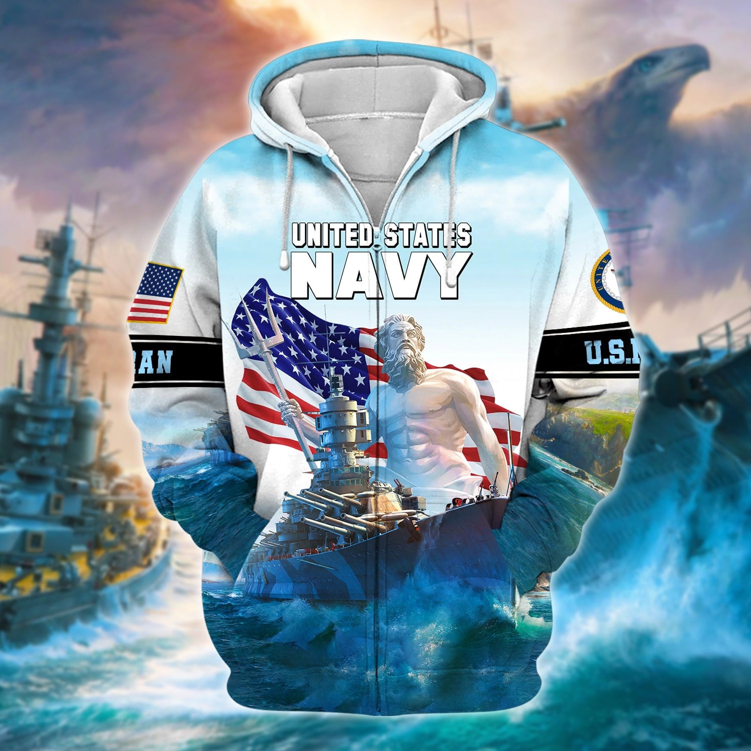 Premium U.S. Navy Veteran Zip Hoodie