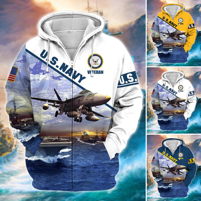 Unique U.S. Navy Veteran Zip Hoodie