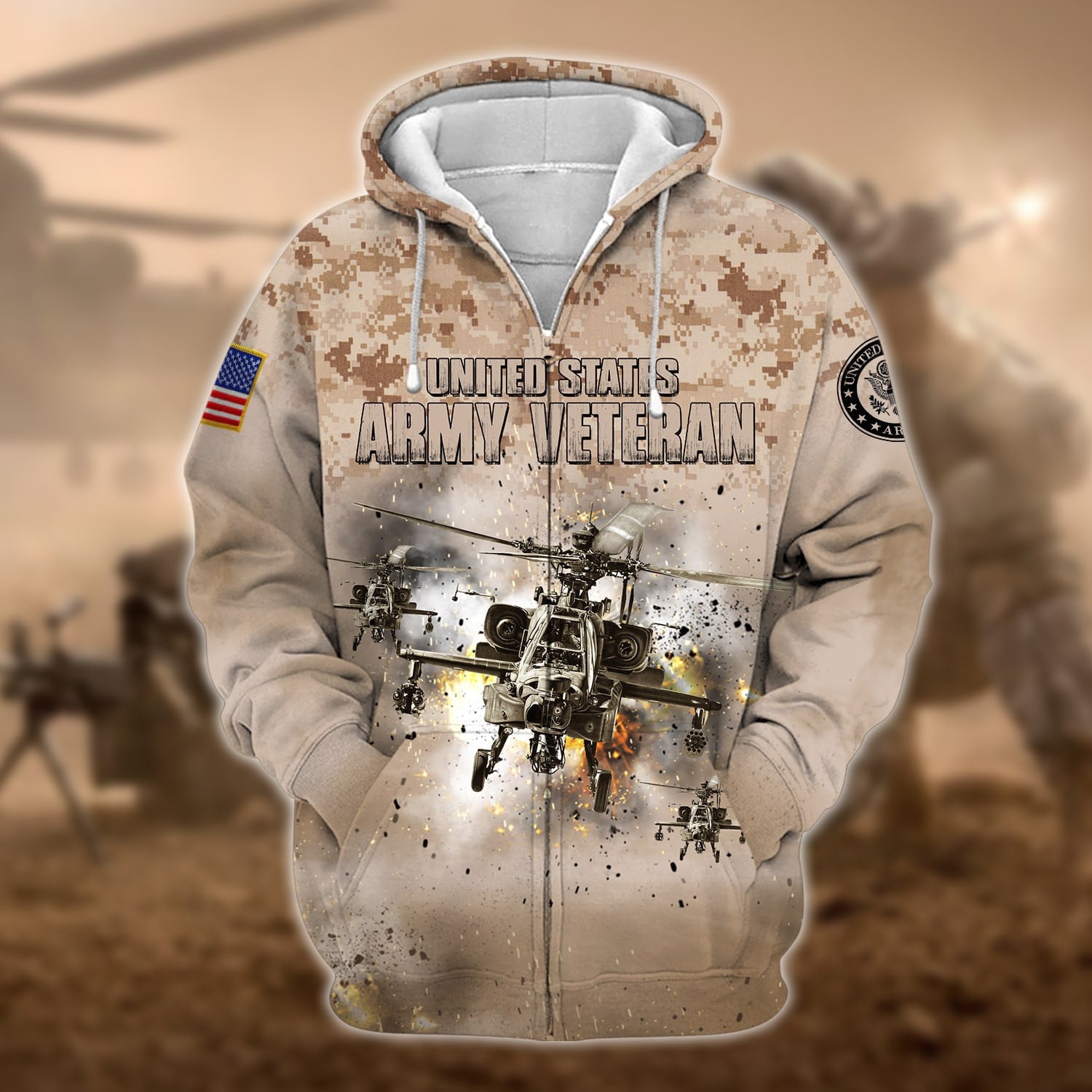 Premium U.S. Army Veteran Zip Hoodie