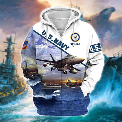 Unique U.S. Navy Veteran Zip Hoodie
