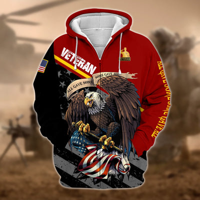 Premium Multiple US Military Services Veteran Zip Hoodie