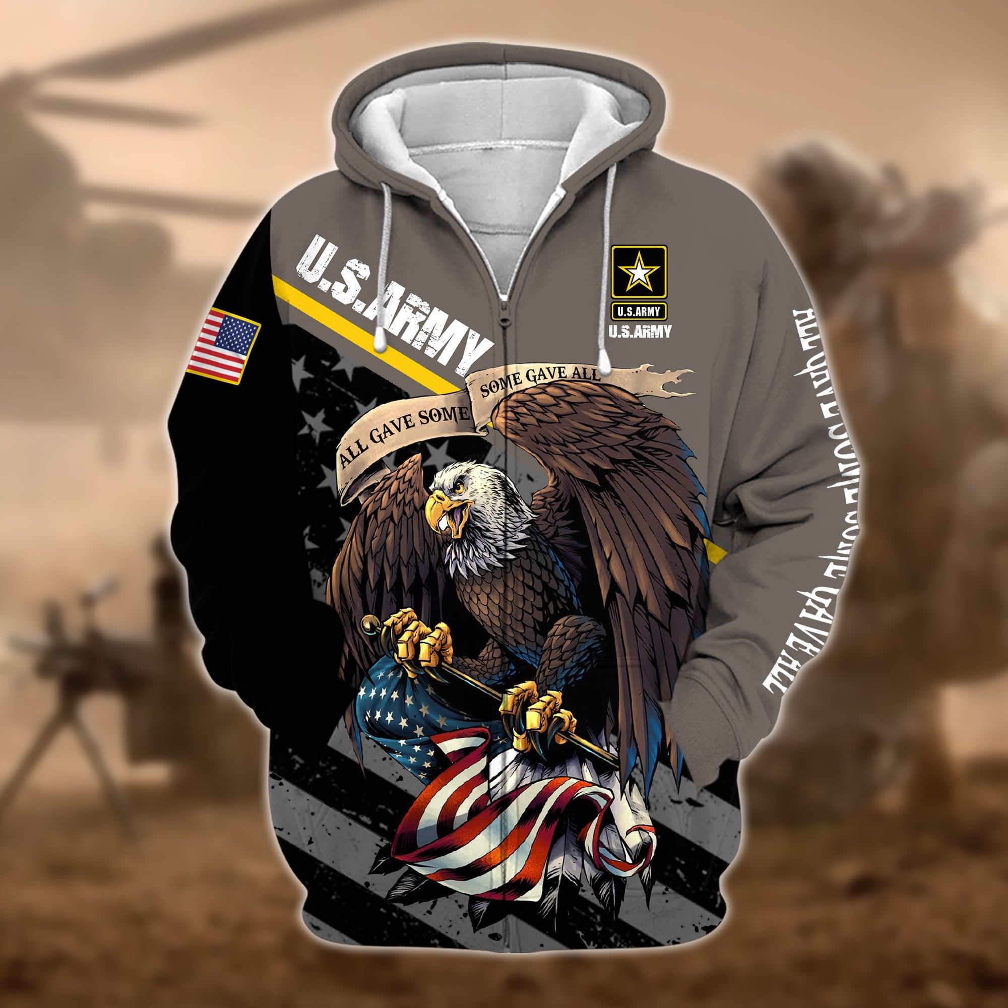Premium Multiple US Military Services Veteran Zip Hoodie
