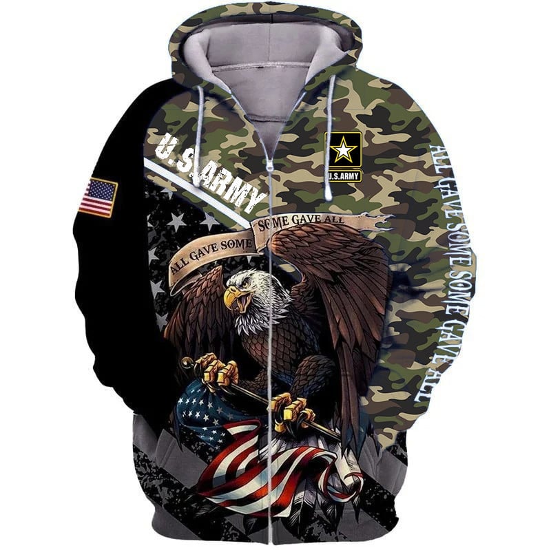 Premium Multiple US Military Services Veteran Zip Hoodie