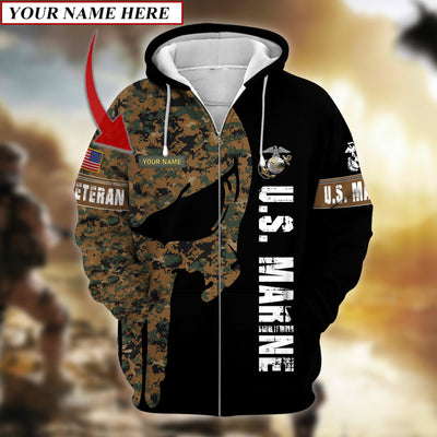 Premium Multiple US Military Services Veteran Personalize Zip Hoodie