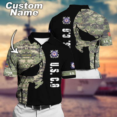 Premium Multiple US Military Services Veteran Personalize Polo Shirt