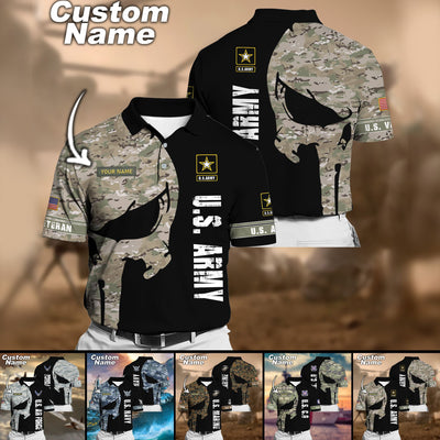 Premium Multiple US Military Services Veteran Personalize Polo Shirt