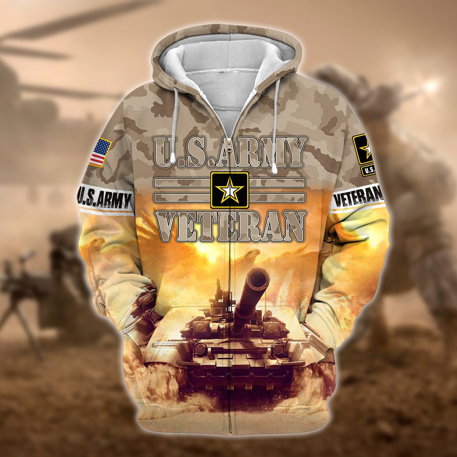 Premium U.S. Army Veteran Zip Hoodie