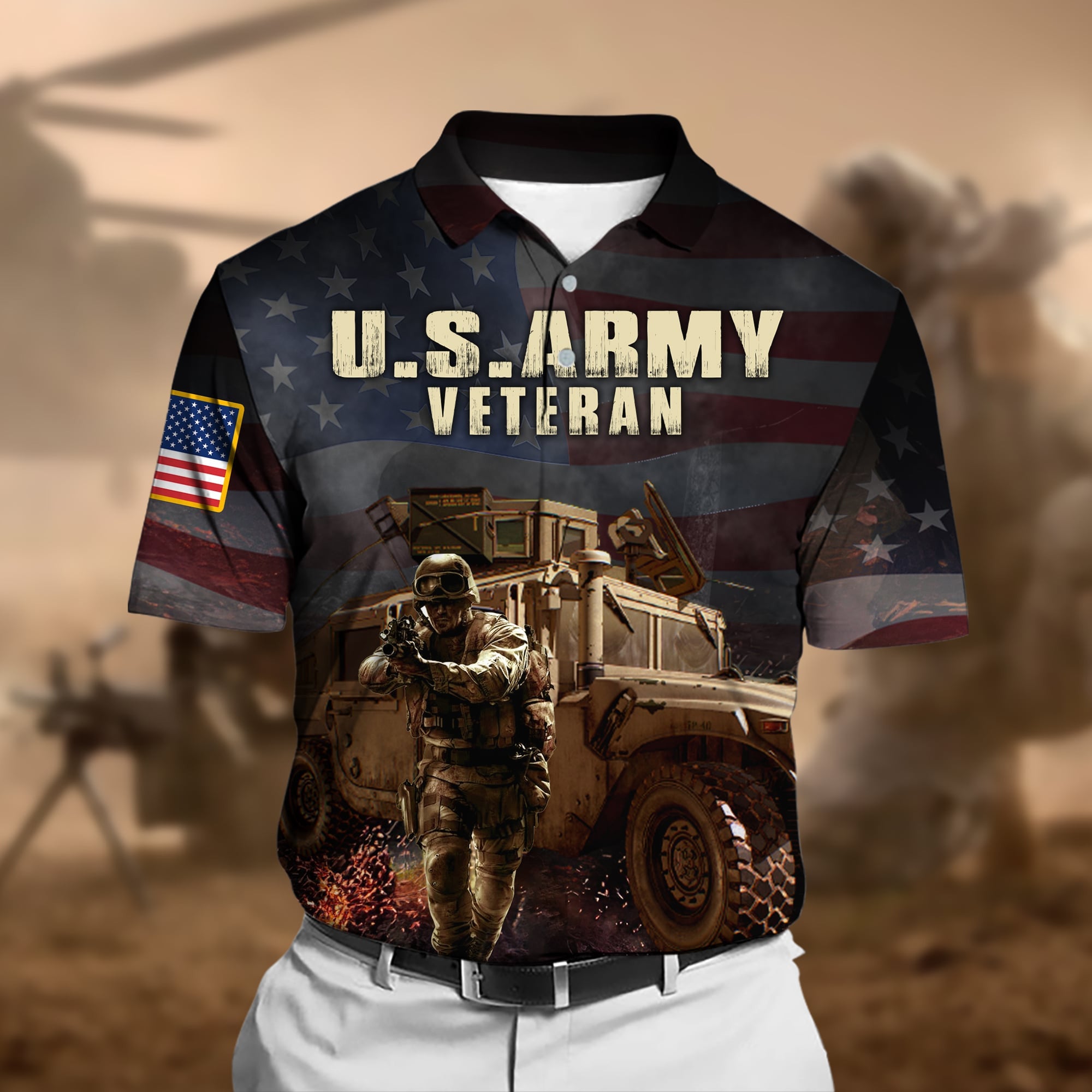 Unique U.S.Army Veteran Polo Shirt
