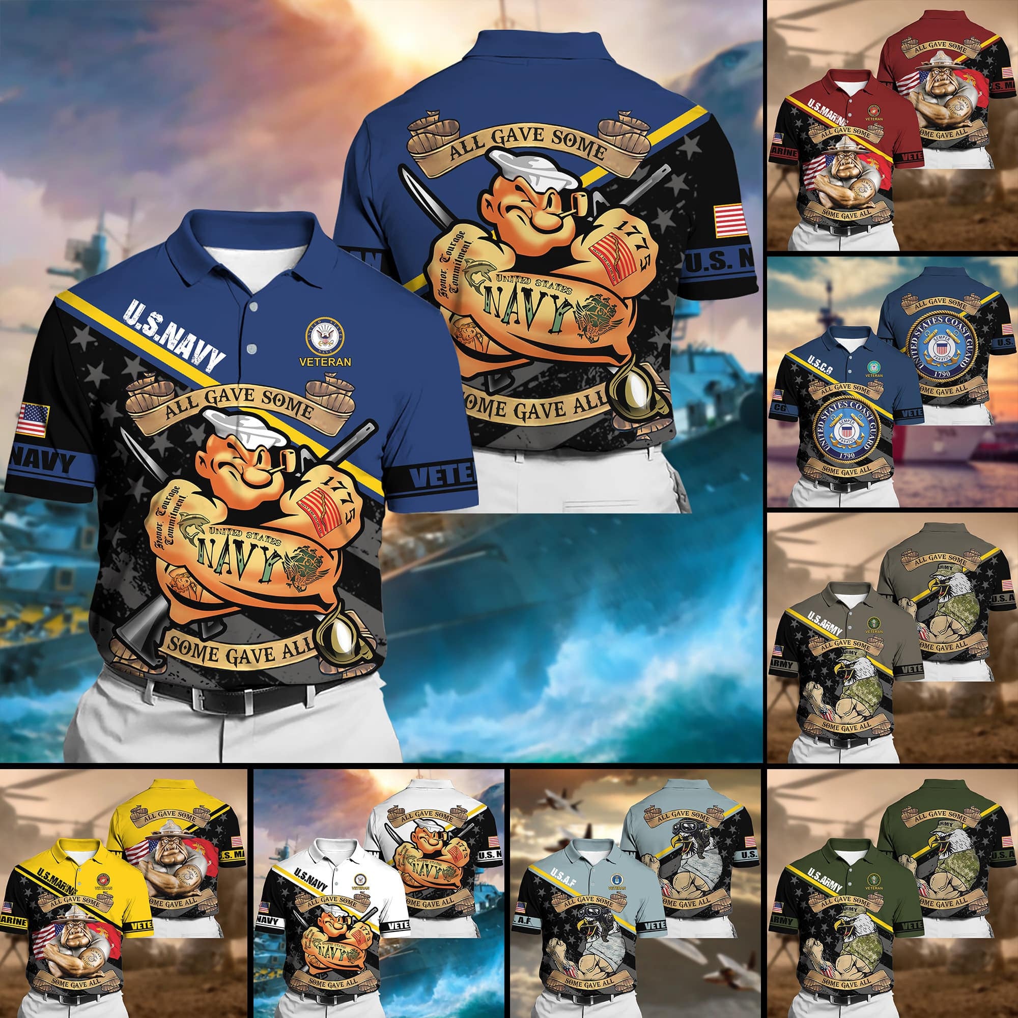 Premium Unique US Multiple Service Polo Shirt