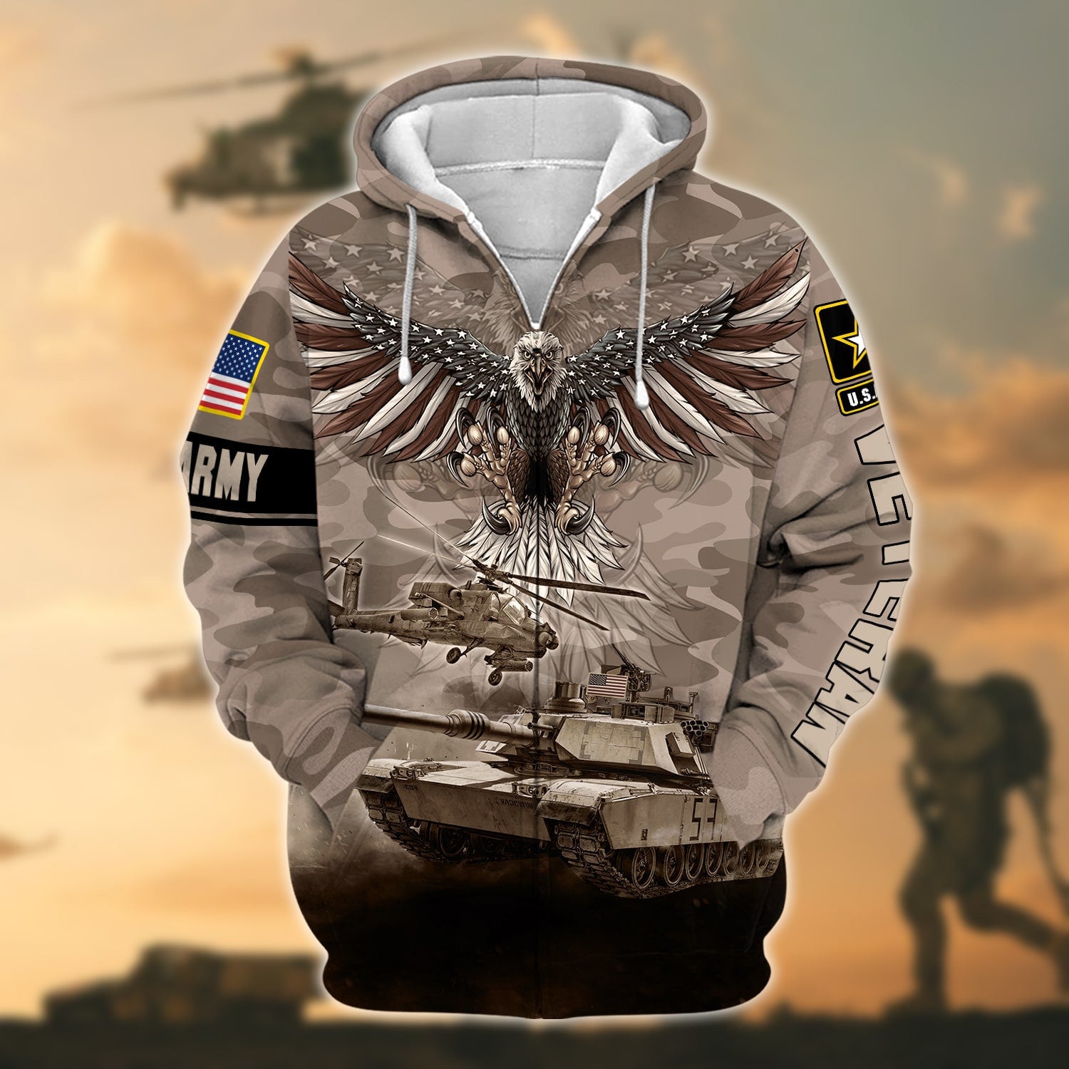 Premium U.S. Army Veteran Zip Hoodie