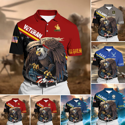 Premium U.S Multiple Service Veteran Polo Shirt