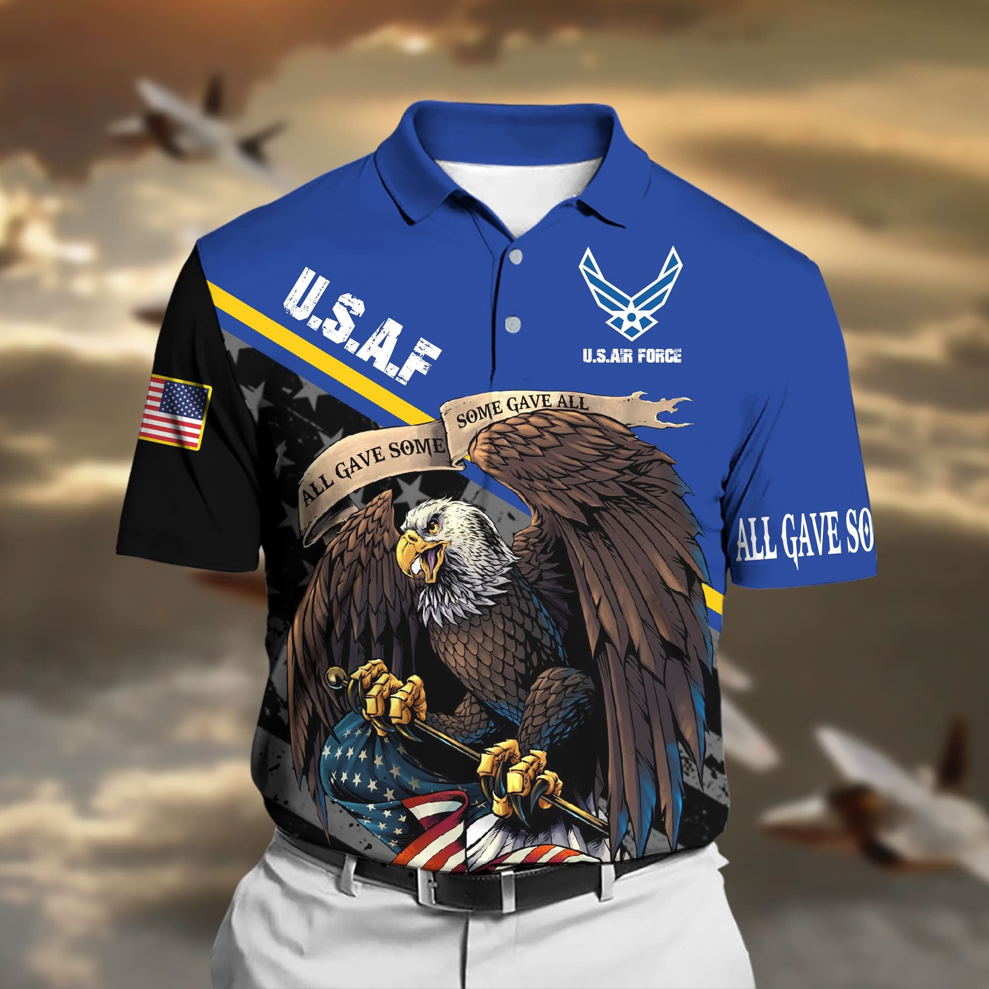 Premium U.S Multiple Service Veteran Polo Shirt