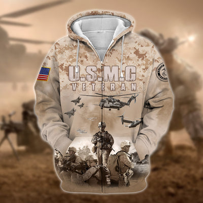 Unique U.S. Marine Corps Veteran Zip Hoodie