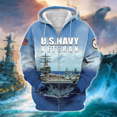 Premium U.S. Navy Veteran Zip Hoodie