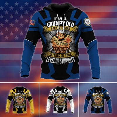 Unique I Am A Grumpy Old Navy Veteran Hoodie