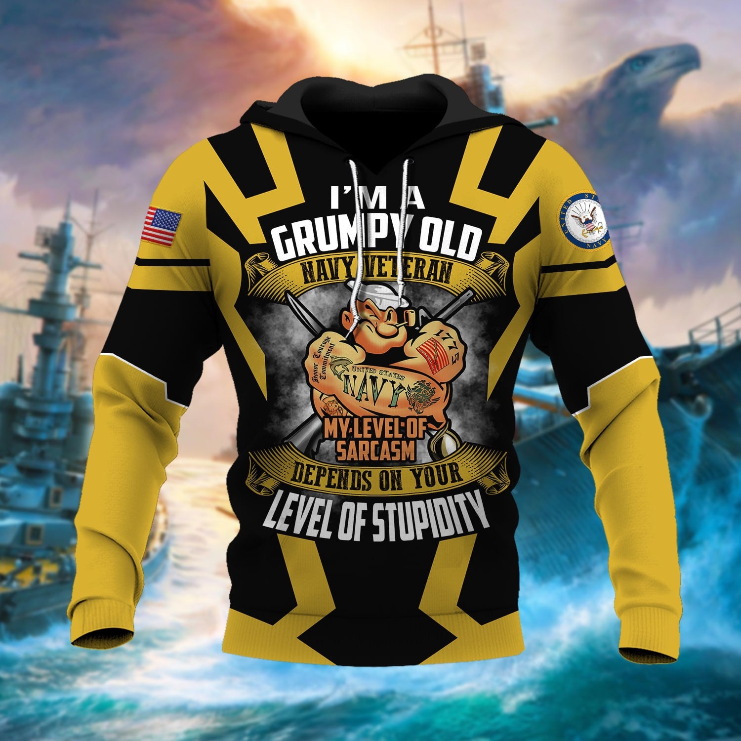 Unique I Am A Grumpy Old Navy Veteran Hoodie