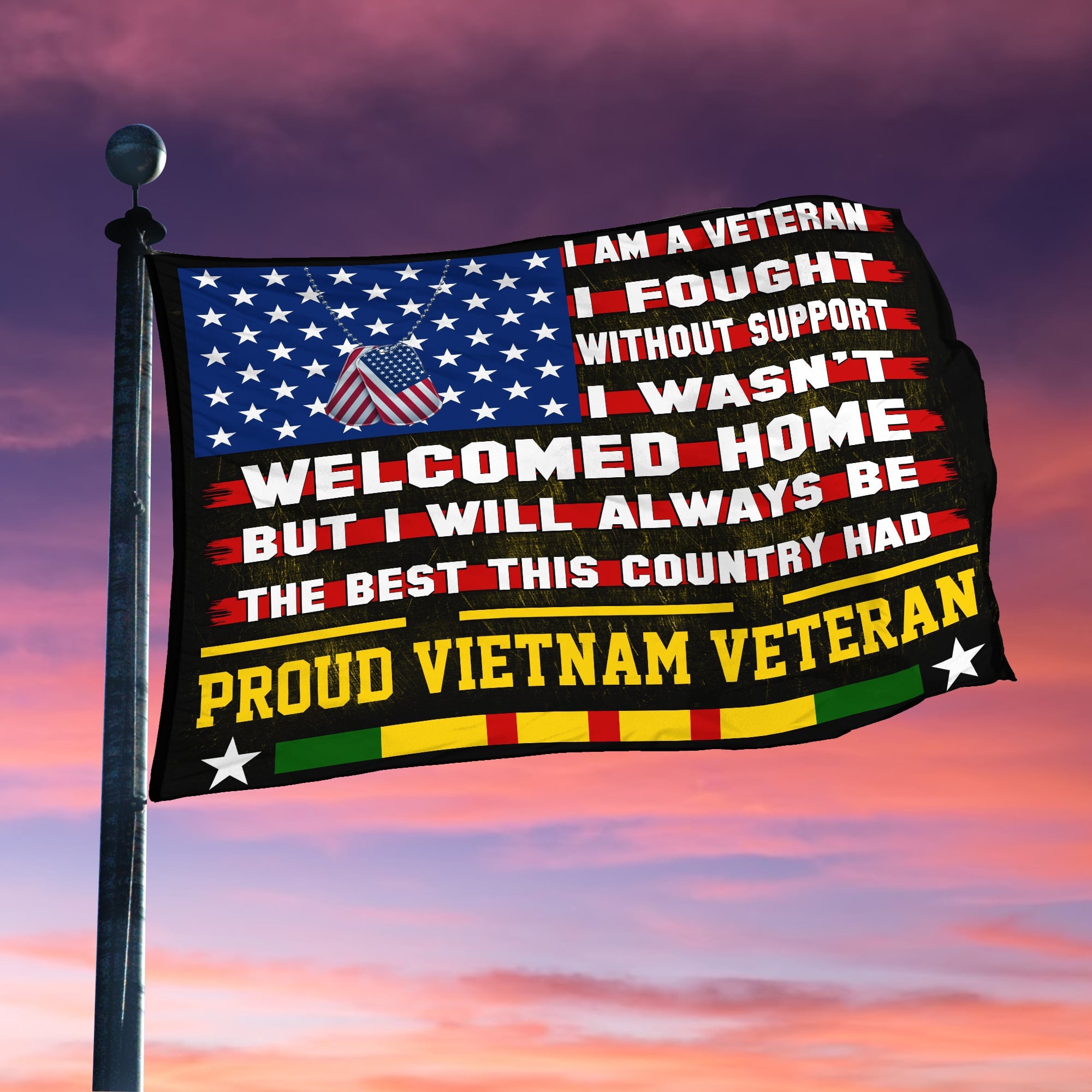 Proud Vietnam Veteran Flag
