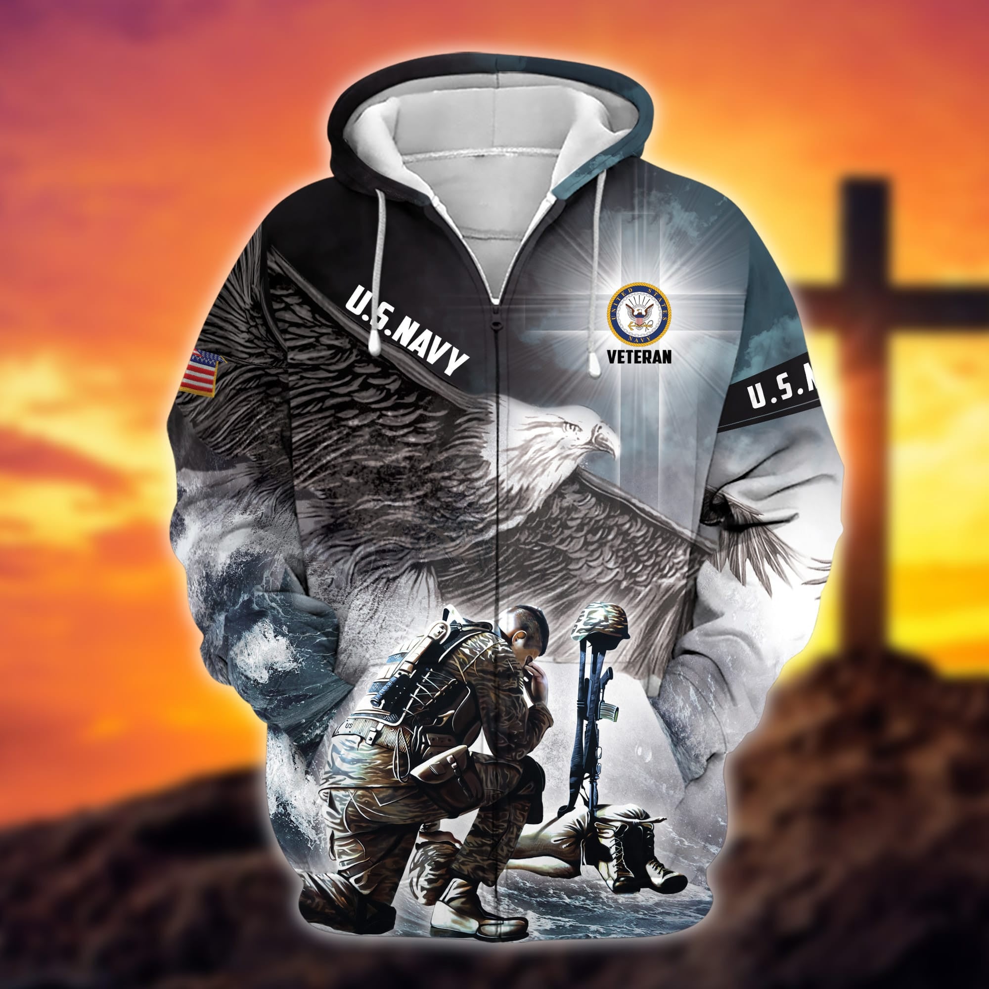 Premium U.S. Navy Veteran Zip Hoodie
