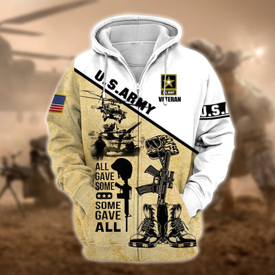 Unique U.S.Army Veteran Zip Hoodie