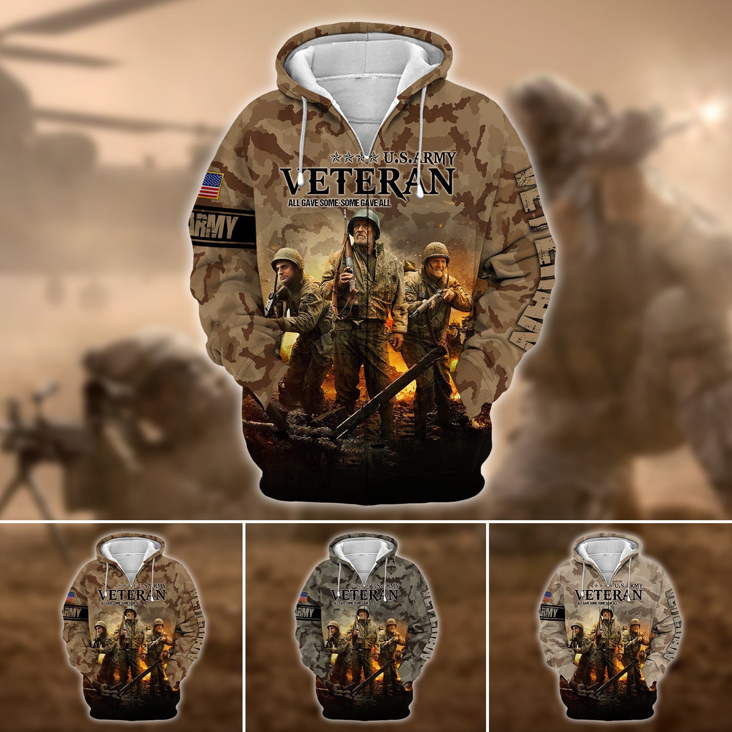 Premium U.S. Army Veteran Zip Hoodie