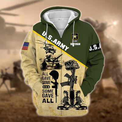 Unique U.S.Army Veteran Zip Hoodie