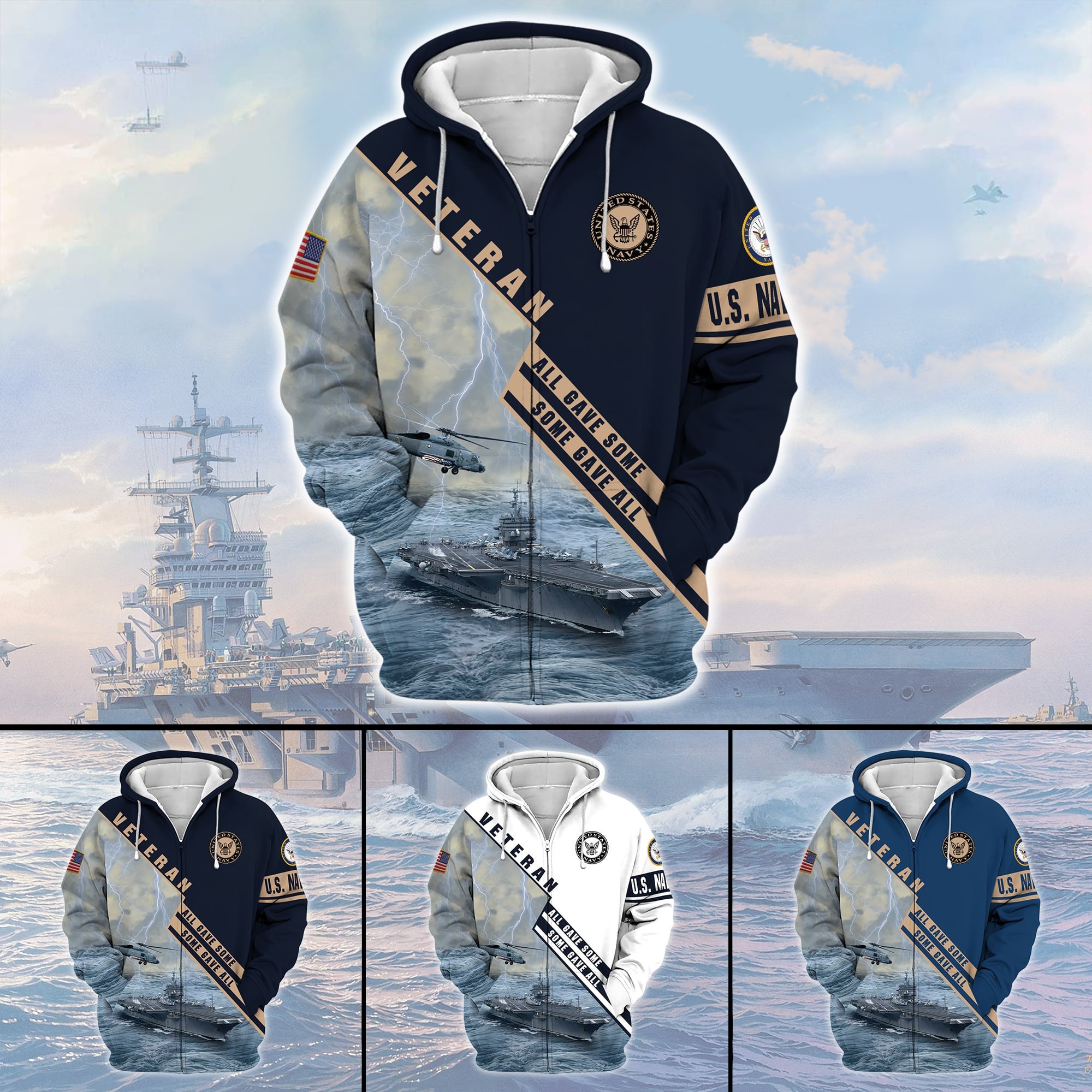 Premium U.S. Navy Veteran Zip Hoodie