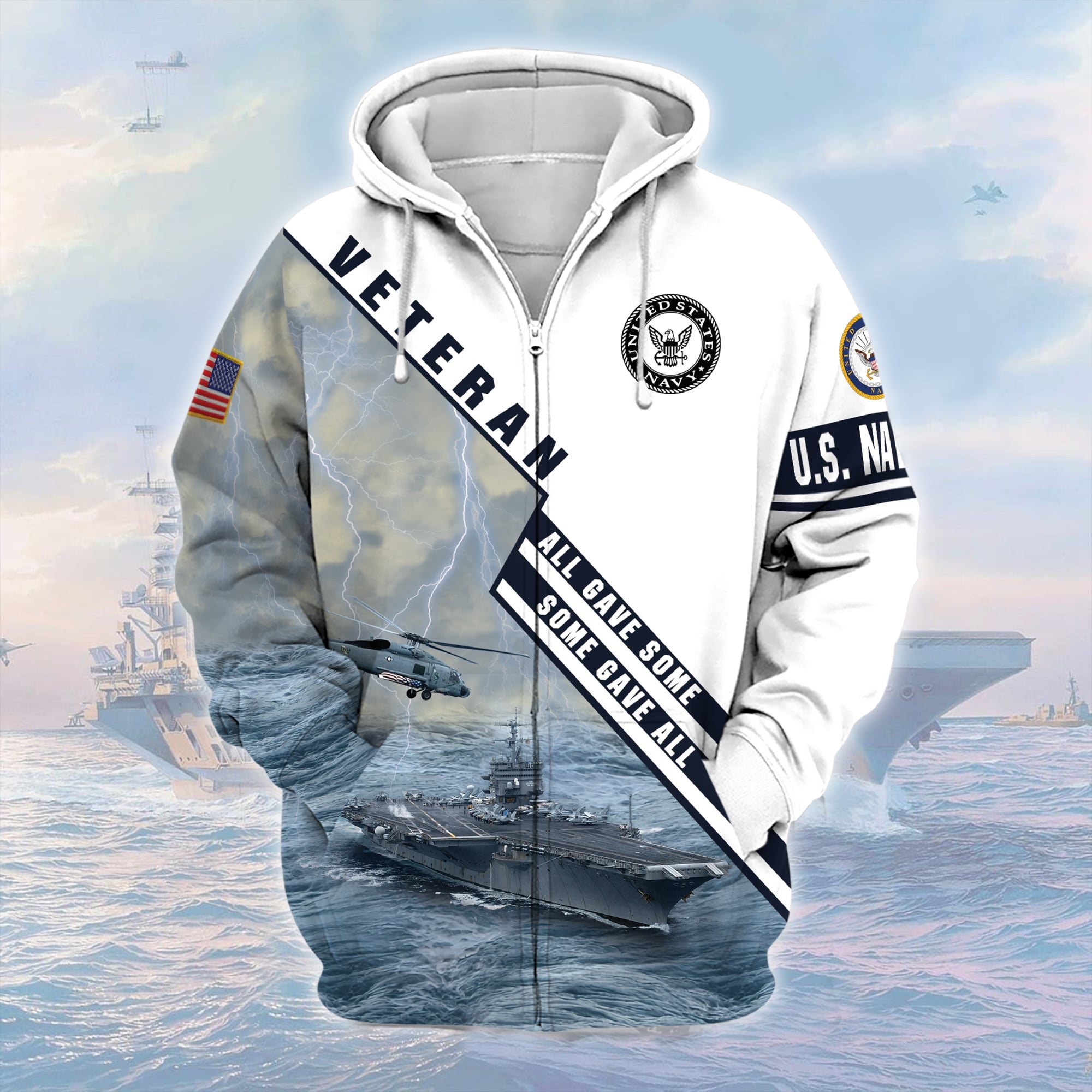 Premium U.S. Navy Veteran Zip Hoodie