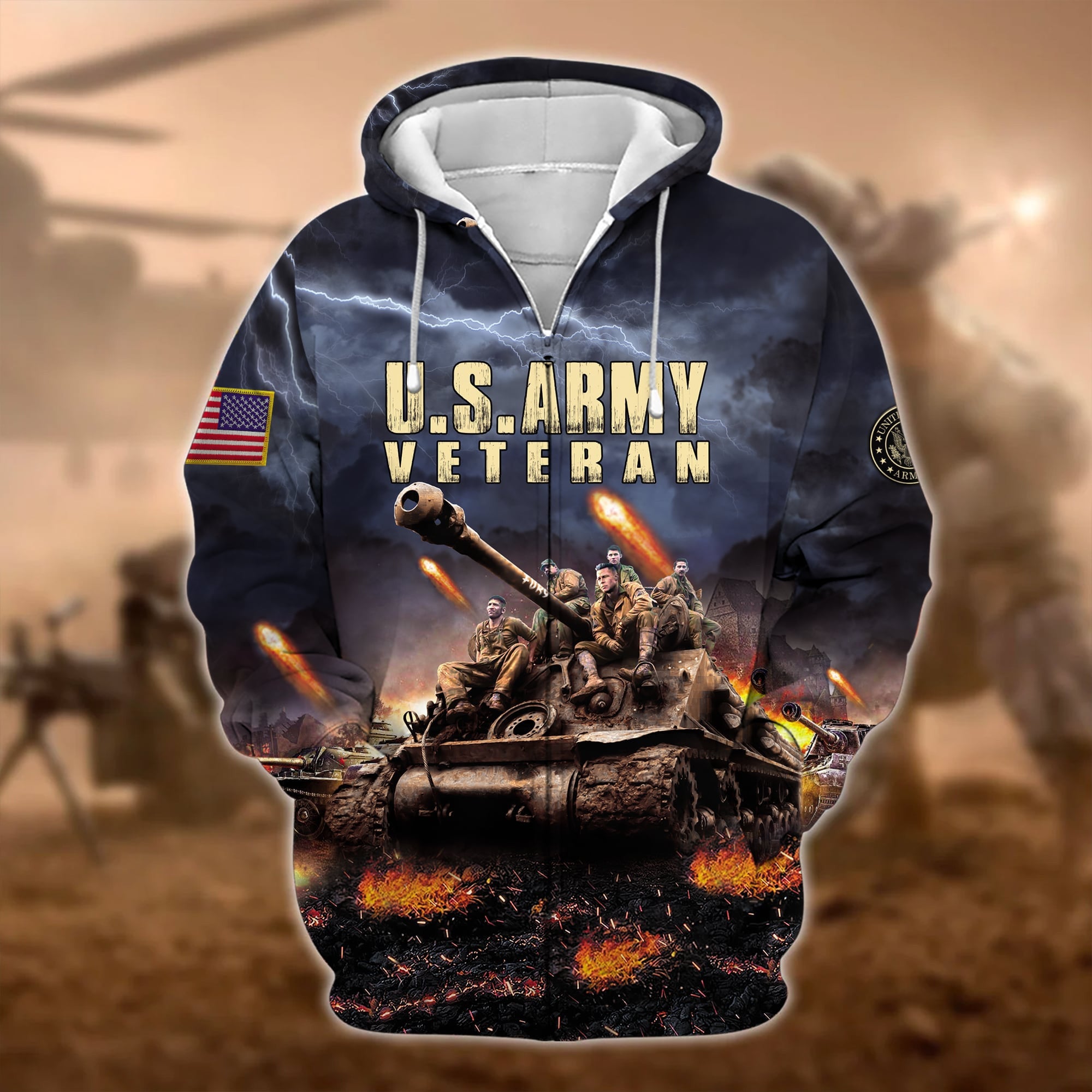 Premium U.S. Army Veteran Zip Hoodie