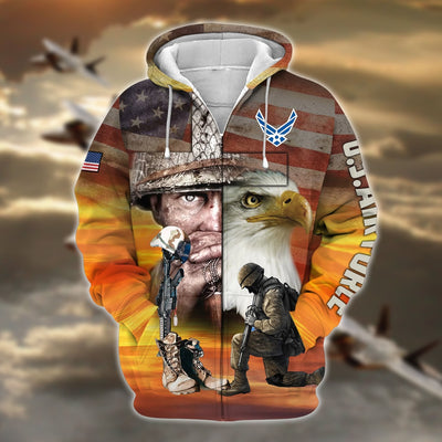 Proud U.S.Veteran Zip Hoodie