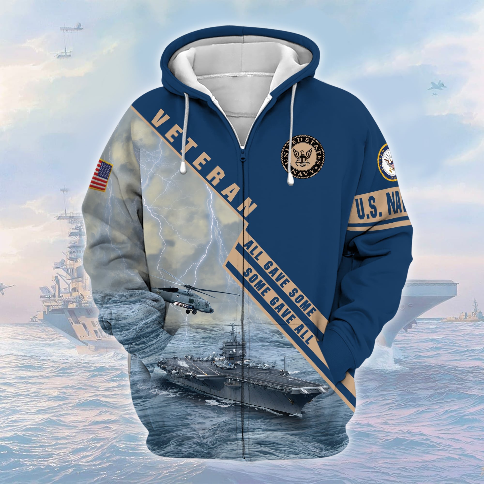Premium U.S. Navy Veteran Zip Hoodie