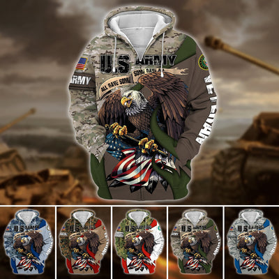 Premium U.S Multiple Service Veteran Zip Hoodie