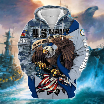 Premium U.S Multiple Service Veteran Zip Hoodie