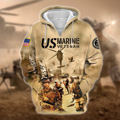 Premium U.S Multiple Service Veteran Zip Hoodie