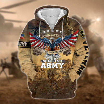 Unique U.S. Army Veteran Zip Hoodie