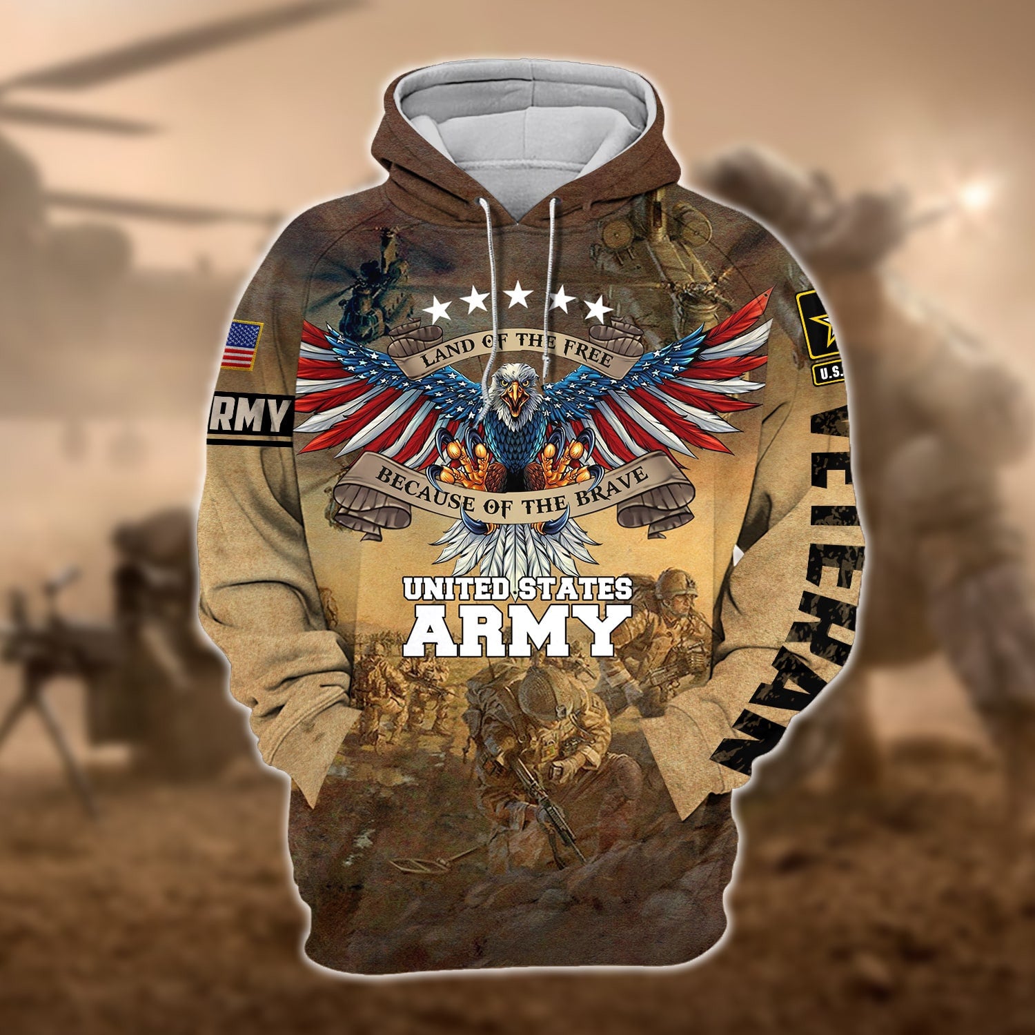 Unique U.S. Army Veteran Zip Hoodie