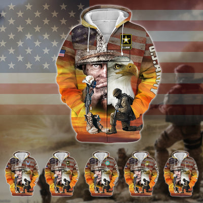 Proud U.S.Veteran Zip Hoodie