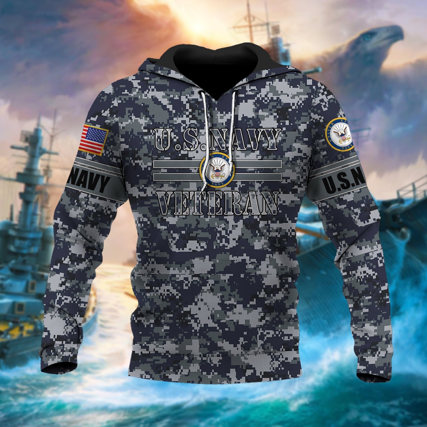 Premium U.S Multiple Service Veteran Hoodie