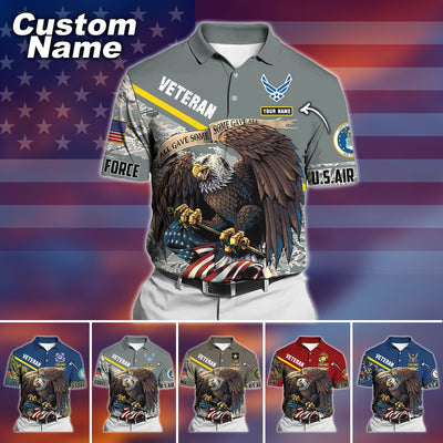 Premium Personalised U.S Multiple Service Veteran Polo Shirt