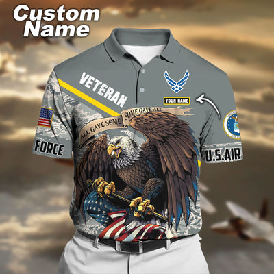 Premium Personalised U.S Multiple Service Veteran Polo Shirt