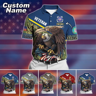 Premium Personalised U.S Multiple Service Veteran Polo Shirt