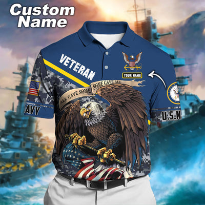 Premium Personalised U.S Multiple Service Veteran Polo Shirt