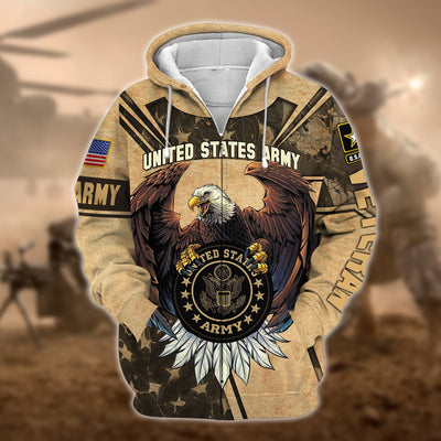 Premium U.S Multiple Service Veteran Zip Hoodie